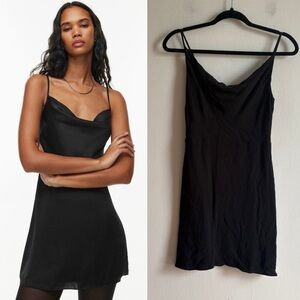 Aritzia Sunday Best Sz S Spencer Black Cowl Neck Little Black Mini Dress